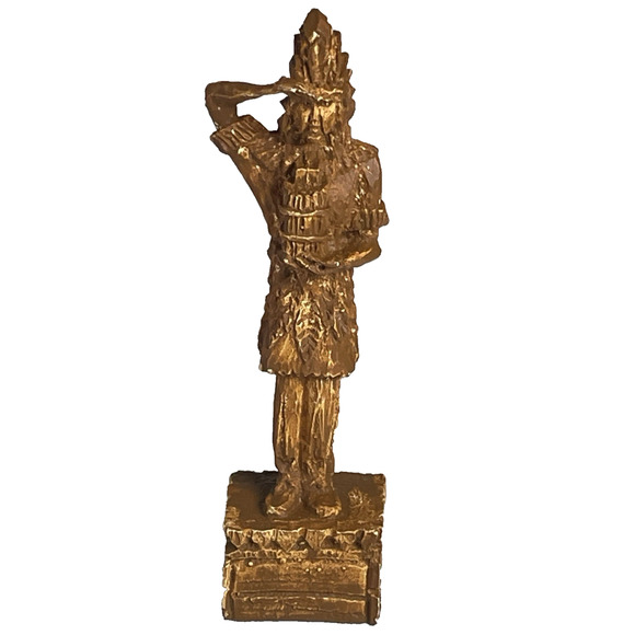 Dollhouse Miniature Vtg Indian Cigar Statue 1:12 Scale Distressed Paint 5.25 in - Picture 1 of 6